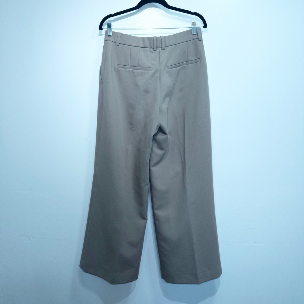 Abercrombie & Fitch Taupe Sloane Pleated Wide Leg Trousers 28/6R - Picture 6 of 7